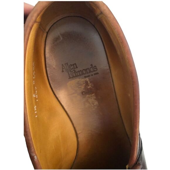 Allen Edmonds Cody Loafers 11.5 Brown Leather Tassel Kiltie Woven Classic Men’s - Picture 13 of 15